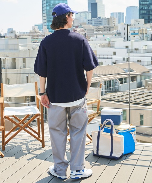 BARK MANHATTAN(バークマンハッタン)の「【洗えるニット+カットソー2点SET】オーバーサイズ捲縮サマーニット&半袖Tシャツ/軽量×抗ピリング×ウォッシャブル×帯電防止(Tシャツ/カットソー・メンズ・ブラック/チャコールグレー/アイボリー/モカ/カーキ/ネイビー・M/L)」の15枚目の写真