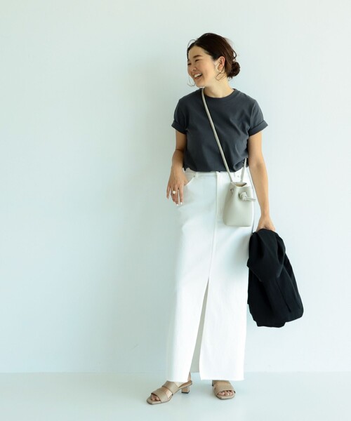Demi-Luxe BEAMS(デミルクス ビームス)の「Demi-Luxe BEAMS / デニム ロングスカート(スカート・レディース・ホワイト/ブルー・36/38)」の3枚目の写真