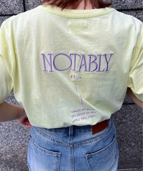 feepur（フェピュール）の「エンブロイダリーロゴカラーTee（Tシャツ/カットソー・レディース・チャコールグレー/オフホワイト/グリーン/ピンク/ネイビー・MEDIUM）」の10枚目の写真