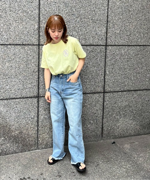 feepur（フェピュール）の「エンブロイダリーロゴカラーTee（Tシャツ/カットソー・レディース・チャコールグレー/オフホワイト/グリーン/ピンク/ネイビー・MEDIUM）」の8枚目の写真