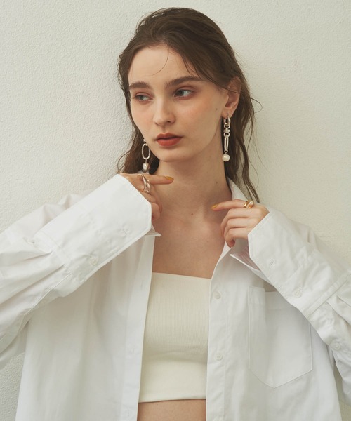 loni（ロニ）の「【金属アレルギー対応】Link chain pearl pierce/2WAYチェーンパールピアス/両耳用（ピアス（両耳用）・レディース・シルバー/ゴールド・FREE）」の14枚目の写真