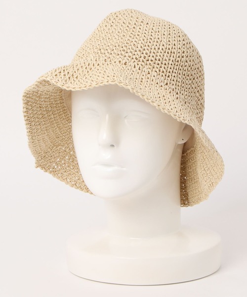 Ambre Neige（アンブルネージュ）の「透かし編みペーパーハット／【WEB/EC限定商品】（ハット・レディース・ベージュ/オフホワイト・FREE）」の10枚目の写真