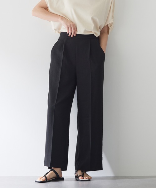 for/c（フォーシー）の「リネンライクタックストレートパンツ