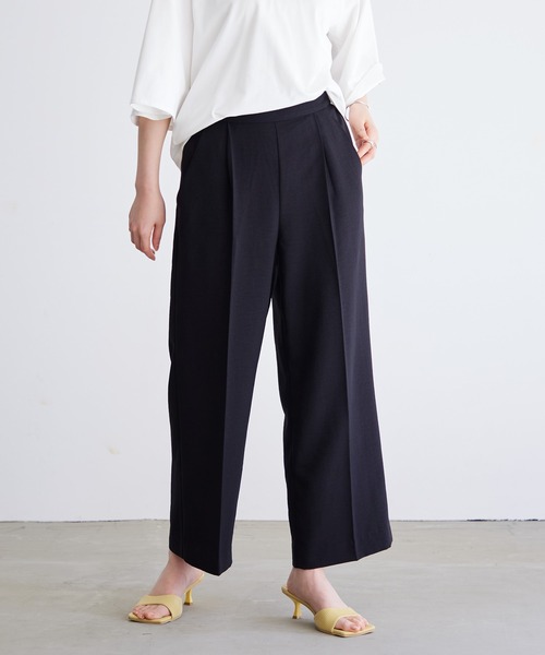 for/c（フォーシー）の「リネンライクタックストレートパンツ【サスティナブル】（その他パンツ・レディース・ブラック/チャコール/ベージュ/イエロー・M/L/LL）」の13枚目の写真