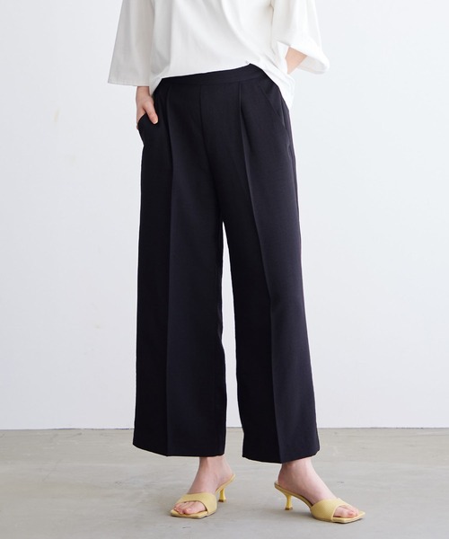 for/c（フォーシー）の「リネンライクタックストレートパンツ【サスティナブル】（その他パンツ・レディース・ブラック/チャコール/ベージュ/イエロー・M/L/LL）」の22枚目の写真