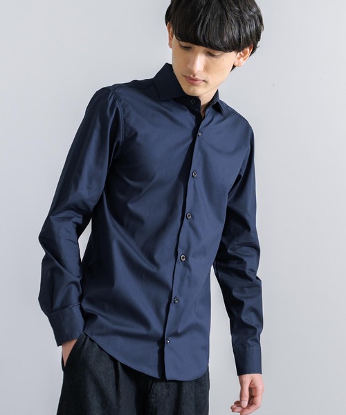 Rocky Monroe(ロッキーモンロー)の「日本製 ウイングカラー 無地ストライプ 長袖シャツ(シャツ/ブラウス・メンズ・ブラック/ホワイト/ブルー/ピンク/ネイビー/ワイン/ブラック系その他/ブルー系その他/ブラック系その他2/ブラック系その他3/ブラック系その他4/ブルー系その他2/ネイビー系/ネイビー系1・LL/M/L)」の7枚目の写真