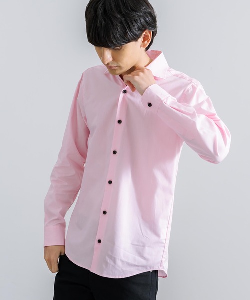 Rocky Monroe(ロッキーモンロー)の「日本製 ウイングカラー 無地ストライプ 長袖シャツ(シャツ/ブラウス・メンズ・ブラック/ホワイト/ブルー/ピンク/ネイビー/ワイン/ブラック系その他/ブルー系その他/ブラック系その他2/ブラック系その他3/ブラック系その他4/ブルー系その他2/ネイビー系/ネイビー系1・LL/M/L)」の13枚目の写真