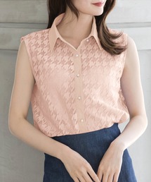 Julia Boutique | 千鳥格子柄パイピングブラウス×キャミソール2点セット/23041(Tシャツ/カットソー)