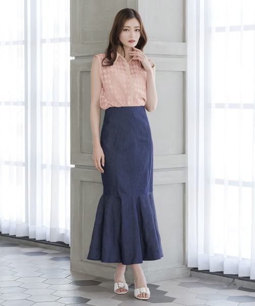 Julia Boutique(ジュリアブティック)の「千鳥格子柄パイピングブラウス×キャミソール2点セット/23041(Tシャツ/カットソー・レディース・ラベンダー/ホワイト/ピンク・ONE)」の10枚目の写真