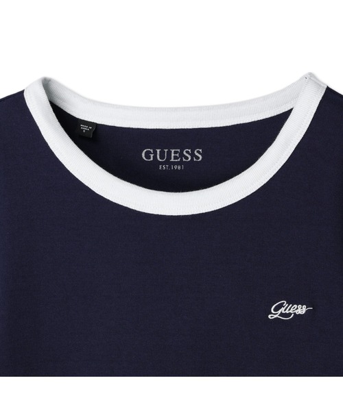 Guess（ゲス）の「Point Color Tee Tシャツ レディース（Tシャツ/カットソー・レディース・ホワイト/ピンク/ネイビー・SMALL/X-SMALL）」の5枚目の写真