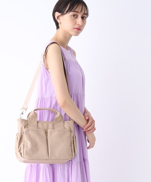 OPAQUE.CLIP（オペークドットクリップ）の「◆【撥水加工/2WAY】ギャザーポケットミドルトートバッグ（トートバッグ・レディース・グレー/ブラック/ベビーピンク/ベージュ・00）」の19枚目の写真