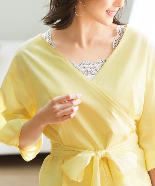 LAVIENNE(ラヴィエンヌ)の「綿100%ひんやり冷感!カップ付レース激汗取りインナー【吸汗速乾】【消臭】(インナーウェア/肌着・レディース・ミント/ベージュ/オフホワイト/ブラック/ラベンダー/ピンク/ブルーグレー・3L/5L/M/L/4L/LL/S)」の2枚目の写真