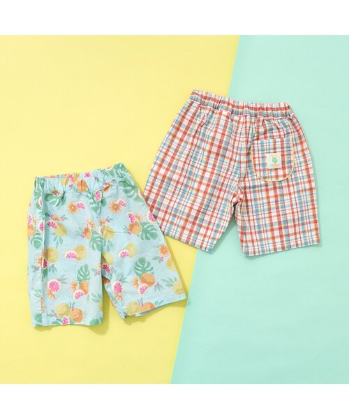 apres les cours（アプレレクール）の「【セットアップ・お揃い可能】チェック・トロピカル ハーフパンツ_5分丈（その他パンツ・キッズ・チェック/ミント・90/80/100/110/120/130）」の11枚目の写真