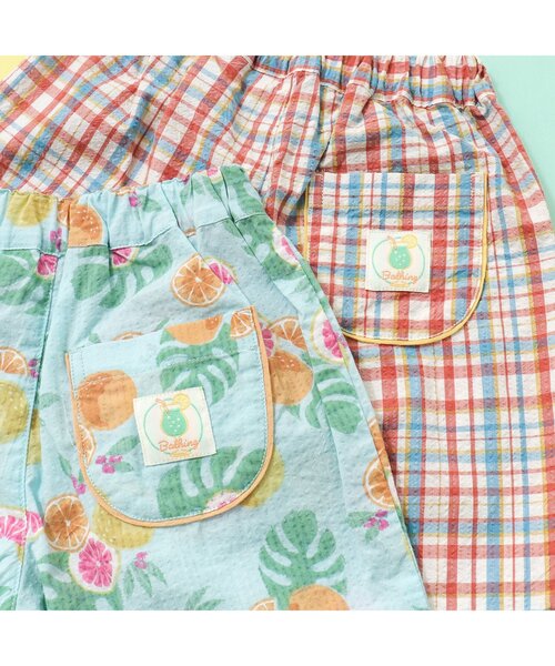 apres les cours（アプレレクール）の「【セットアップ・お揃い可能】チェック・トロピカル ハーフパンツ_5分丈（その他パンツ・キッズ・チェック/ミント・90/80/100/110/120/130）」の12枚目の写真