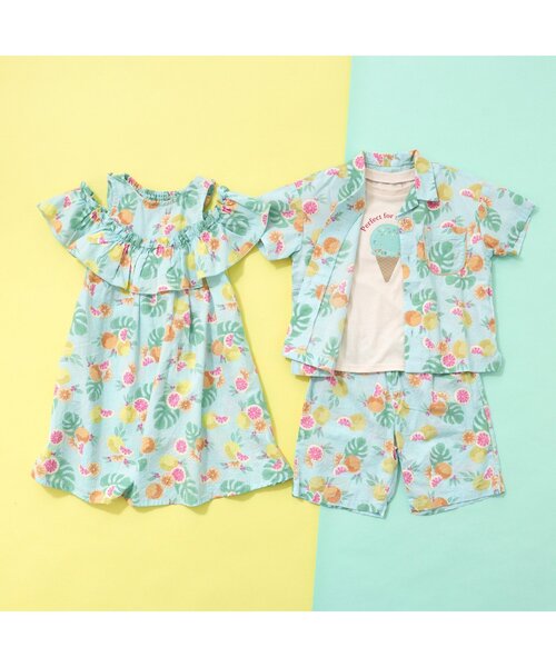 apres les cours（アプレレクール）の「【セットアップ・お揃い可能】チェック・トロピカル ハーフパンツ_5分丈（その他パンツ・キッズ・チェック/ミント・90/80/100/110/120/130）」の13枚目の写真