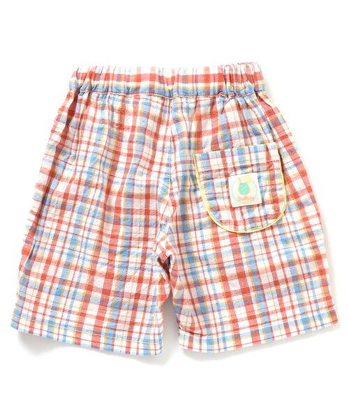 apres les cours（アプレレクール）の「【セットアップ・お揃い可能】チェック・トロピカル ハーフパンツ_5分丈（その他パンツ・キッズ・チェック/ミント・90/80/100/110/120/130）」の4枚目の写真