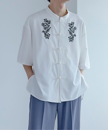 チャイナ刺繍シャツ