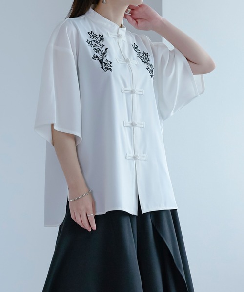 チャイナ刺繍シャツ（シャツ/ブラウス）｜Ellno Loset（エルノロゼット