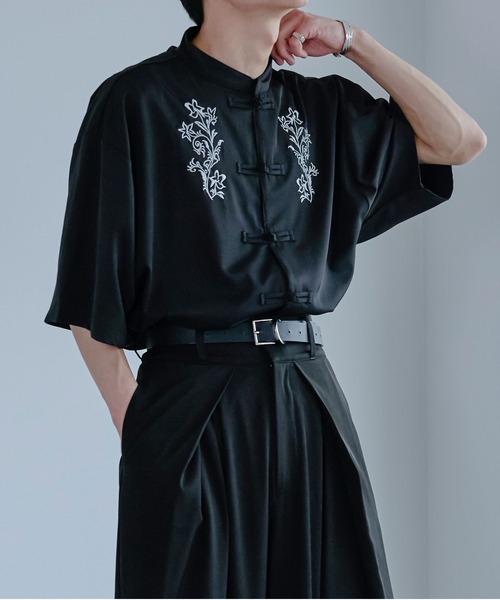 Ellno Loset（エルノロゼット）の「チャイナ刺繍シャツ（シャツ/ブラウス・メンズ・ブラック/オフホワイト・SMALL/MEDIUM/LARGE）」の13枚目の写真