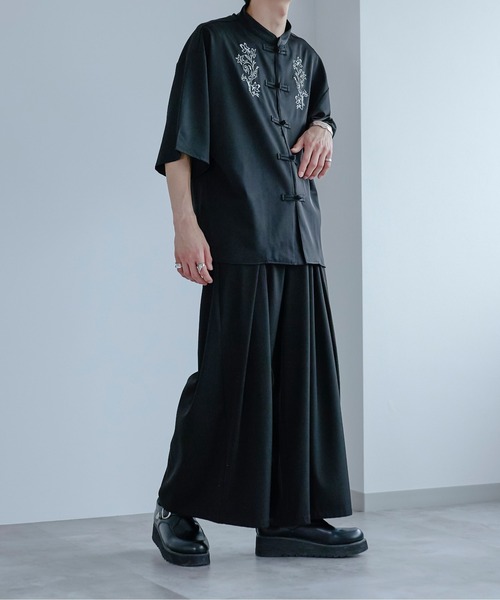 Ellno Loset（エルノロゼット）の「チャイナ刺繍シャツ（シャツ/ブラウス・メンズ・ブラック/オフホワイト・SMALL/MEDIUM/LARGE）」の10枚目の写真