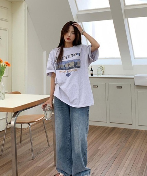 Achic(アシック)の「前プリント半袖Tシャツ(Tシャツ/カットソー・レディース・グレー/ブラック・M)」の13枚目の写真