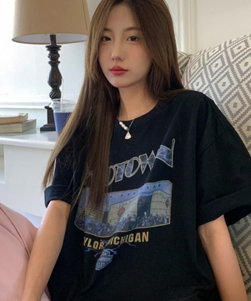 Achic(アシック)の「前プリント半袖Tシャツ(Tシャツ/カットソー・レディース・グレー/ブラック・M)」の16枚目の写真