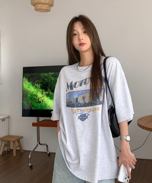 Achic(アシック)の「前プリント半袖Tシャツ(Tシャツ/カットソー・レディース・グレー/ブラック・M)」の10枚目の写真