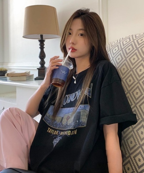 Achic(アシック)の「前プリント半袖Tシャツ(Tシャツ/カットソー・レディース・グレー/ブラック・M)」の18枚目の写真
