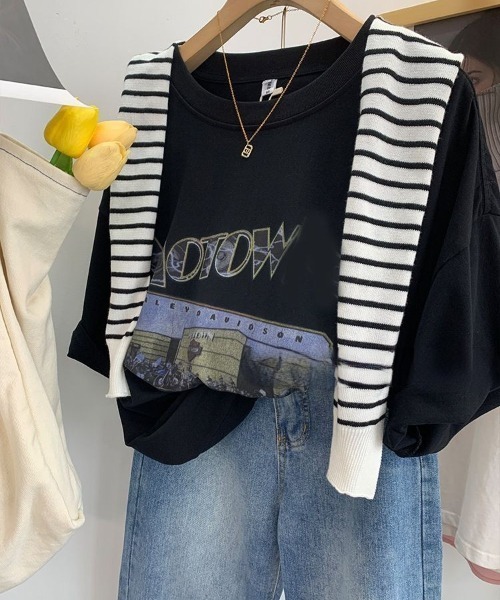 Achic(アシック)の「前プリント半袖Tシャツ(Tシャツ/カットソー・レディース・グレー/ブラック・M)」の21枚目の写真