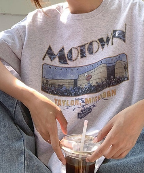 Achic(アシック)の「前プリント半袖Tシャツ(Tシャツ/カットソー・レディース・グレー/ブラック・M)」の3枚目の写真