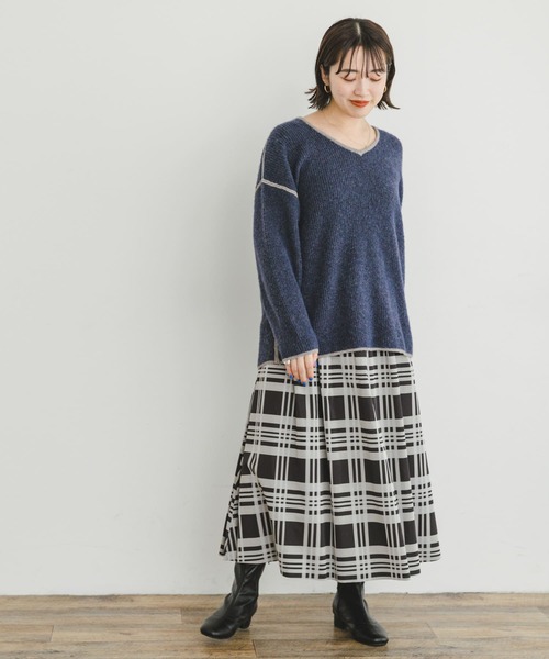 ITEMS URBANRESEARCH（アイテムズ アーバンリサーチ）の「リバーシブルチェックスカート（スカート・レディース・ブラック/グレー・FREE）」の12枚目の写真