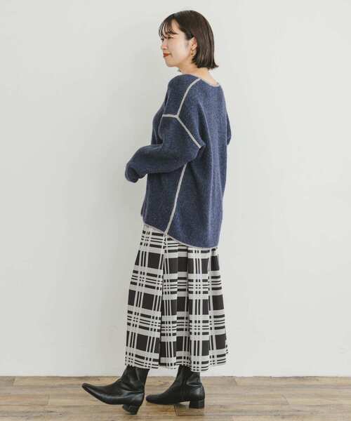 ITEMS URBANRESEARCH（アイテムズ アーバンリサーチ）の「リバーシブルチェックスカート（スカート・レディース・ブラック/グレー・FREE）」の13枚目の写真