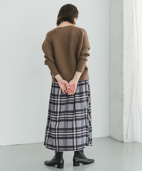 ITEMS URBANRESEARCH（アイテムズ アーバンリサーチ）の「リバーシブルチェックスカート（スカート・レディース・ブラック/グレー・FREE）」の4枚目の写真