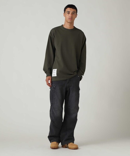 AVIREX（アヴィレックス）の「BASIC HEAVY WEIGHT L/S T-SHIRT / ベーシック ヘビーウェイト 長袖 Tシャツ / AVIREX / アヴィレックス（Tシャツ/カットソー・メンズ・オリーブ系/ホワイト/ブラック/ネイビー/その他17・L/M/XL/2XL）」の7枚目の写真
