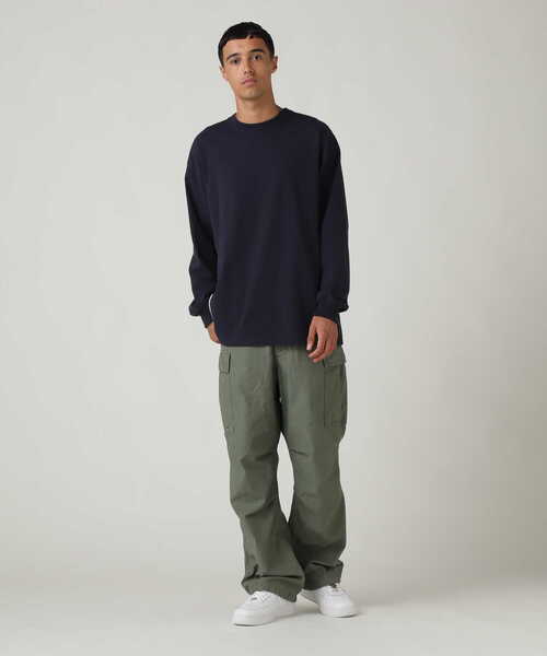 AVIREX（アヴィレックス）の「BASIC HEAVY WEIGHT L/S T-SHIRT / ベーシック ヘビーウェイト 長袖 Tシャツ / AVIREX / アヴィレックス（Tシャツ/カットソー・メンズ・オリーブ系/ホワイト/ブラック/ネイビー/その他17・L/M/XL/2XL）」の8枚目の写真