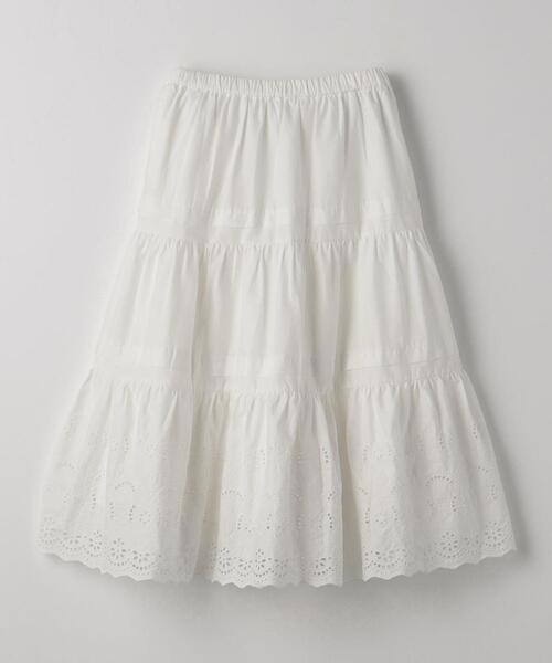 green label relaxing（グリーンレーベルリラクシング）の「TJ EMB ロングスカート 110cm-130cm（スカート・キッズ・オフホワイト・XS110/S130）」の8枚目の写真