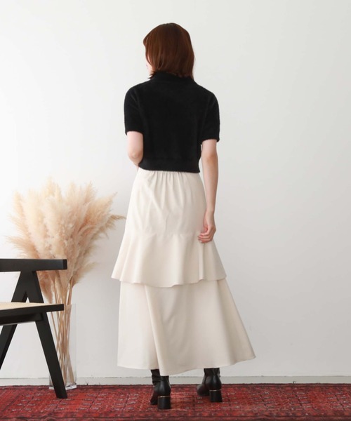 archives（アルシーヴ）の「ギャザーアシメラッフルスカート（スカート・レディース・ブラウン/ブラック/アイボリー・MEDIUM）」の13枚目の写真