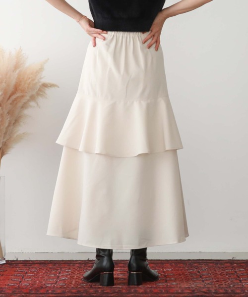 archives（アルシーヴ）の「ギャザーアシメラッフルスカート（スカート・レディース・ブラウン/ブラック/アイボリー・MEDIUM）」の8枚目の写真