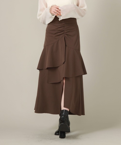 archives（アルシーヴ）の「ギャザーアシメラッフルスカート（スカート・レディース・ブラウン/ブラック/アイボリー・MEDIUM）」の16枚目の写真