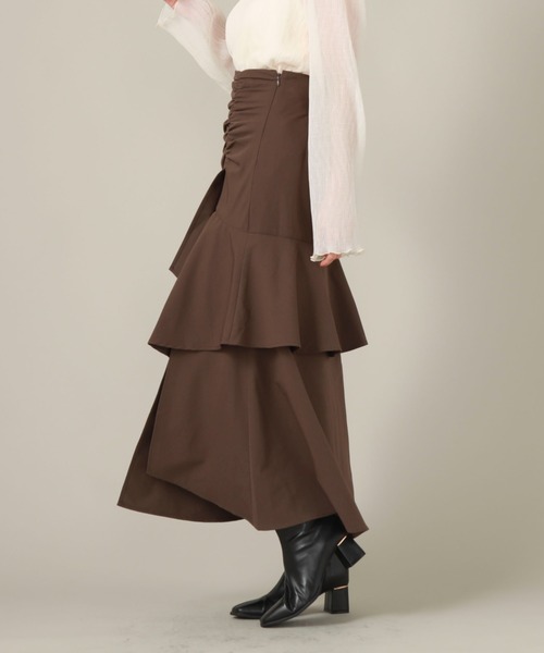 archives（アルシーヴ）の「ギャザーアシメラッフルスカート（スカート・レディース・ブラウン/ブラック/アイボリー・MEDIUM）」の17枚目の写真