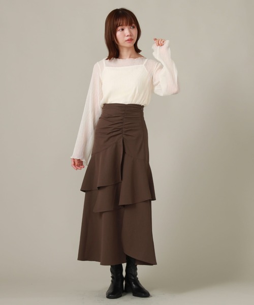 archives（アルシーヴ）の「ギャザーアシメラッフルスカート（スカート・レディース・ブラウン/ブラック/アイボリー・MEDIUM）」の19枚目の写真