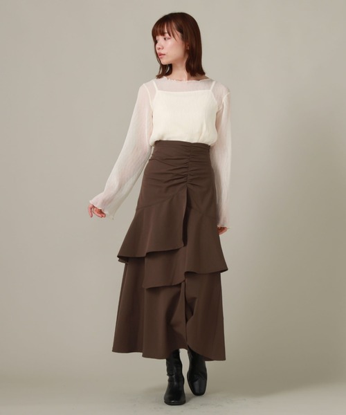 archives（アルシーヴ）の「ギャザーアシメラッフルスカート（スカート・レディース・ブラウン/ブラック/アイボリー・MEDIUM）」の21枚目の写真