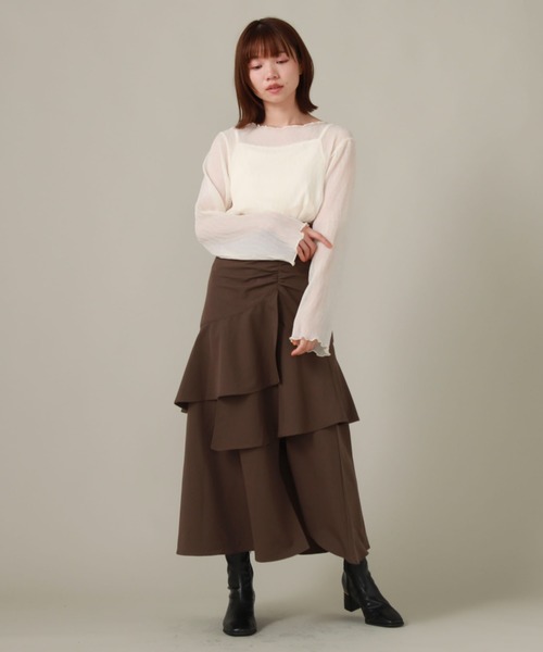 archives（アルシーヴ）の「ギャザーアシメラッフルスカート（スカート・レディース・ブラウン/ブラック/アイボリー・MEDIUM）」の22枚目の写真