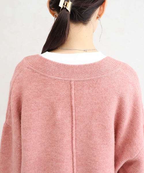 Social GIRL（ソーシャルガール）の「Vネック ニットプルオーバー（ニット/セーター・レディース・ベージュ/チャコール/オートミール/ピンク/ダークグレー/ミント/グレイッシュベージュ・FREE）」の17枚目の写真