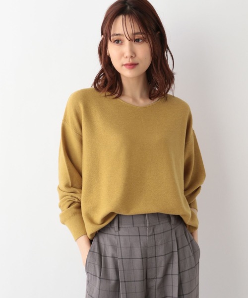 GLOBAL WORK（グローバルワーク）の「トリプルイージーVネックプルオーバー/194242（ニット/セーター・レディース・ベージュ/イエロー/アイボリー/ブルー系その他/グレー/ベージュ系その他/ホワイト系その他/ボルドー/チャコールグレー/ネイビー/ラベンダー/オレンジ系その他/ブラック・LARGE/MEDIUM/SMALL）」の12枚目の写真