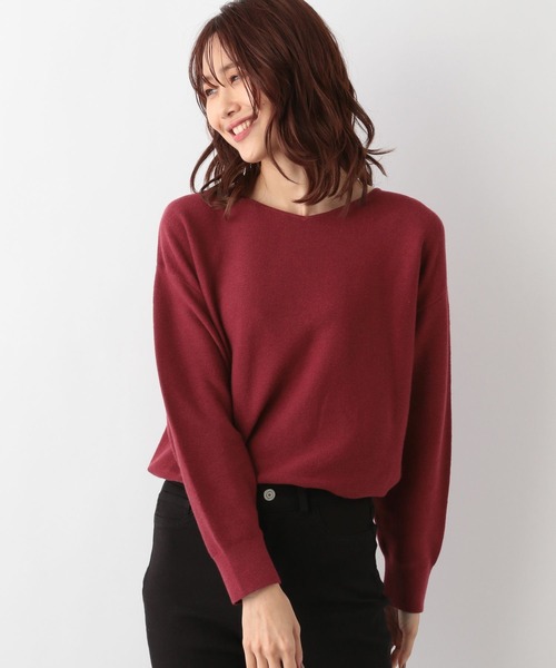 GLOBAL WORK（グローバルワーク）の「トリプルイージーVネックプルオーバー/194242（ニット/セーター・レディース・ベージュ/イエロー/アイボリー/ブルー系その他/グレー/ベージュ系その他/ホワイト系その他/ボルドー/チャコールグレー/ネイビー/ラベンダー/オレンジ系その他/ブラック・LARGE/MEDIUM/SMALL）」の13枚目の写真