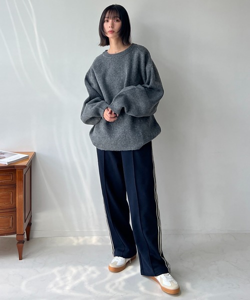 AS KNOW AS plus（アズノゥアズプラス）の「☆ゴマジャカード起毛ゆるりニットプルオーバー（ニット/セーター・レディース・チャコールグレー/ブルー/ピンク/グリーン/ピンク系/ブルー系/グレー系・FREE）」の10枚目の写真