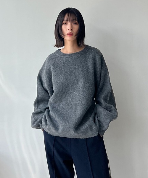 AS KNOW AS plus（アズノゥアズプラス）の「☆ゴマジャカード起毛ゆるりニットプルオーバー（ニット/セーター・レディース・チャコールグレー/ブルー/ピンク/グリーン/ピンク系/ブルー系/グレー系・FREE）」の18枚目の写真