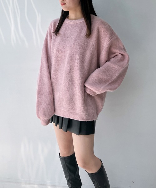 AS KNOW AS plus（アズノゥアズプラス）の「☆ゴマジャカード起毛ゆるりニットプルオーバー（ニット/セーター・レディース・チャコールグレー/ブルー/ピンク/グリーン/ピンク系/ブルー系/グレー系・FREE）」の19枚目の写真