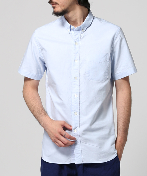 JOURNAL STANDARD(ジャーナルスタンダード)の「JPN MADE OX BDハンソデシャツ ##(シャツ/ブラウス・メンズ・ホワイト/サックスブルー・MEDIUM/LARGE)」の2枚目の写真